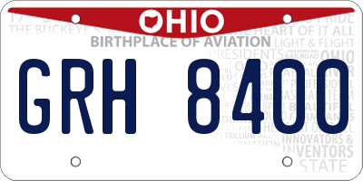 OH license plate GRH8400