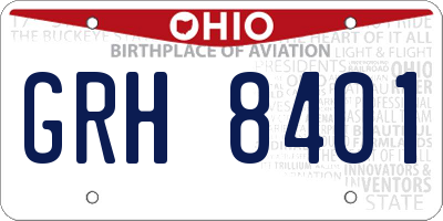 OH license plate GRH8401