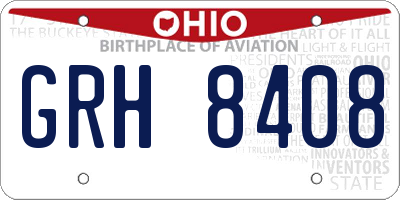 OH license plate GRH8408