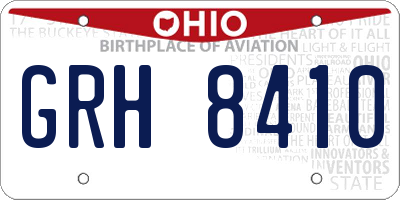OH license plate GRH8410