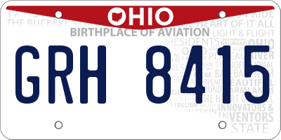 OH license plate GRH8415