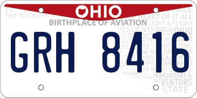 OH license plate GRH8416