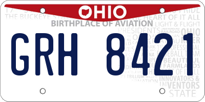 OH license plate GRH8421