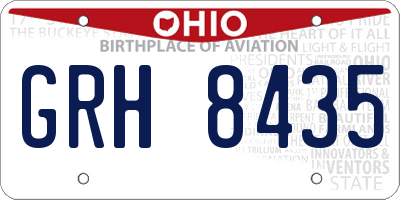 OH license plate GRH8435