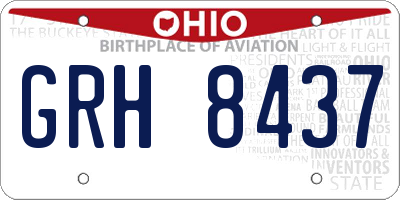 OH license plate GRH8437