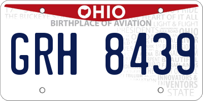 OH license plate GRH8439