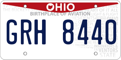 OH license plate GRH8440