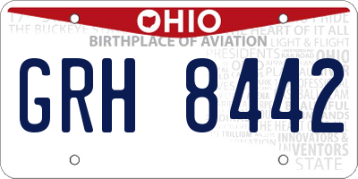 OH license plate GRH8442