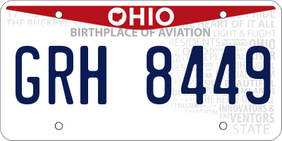 OH license plate GRH8449