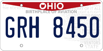 OH license plate GRH8450