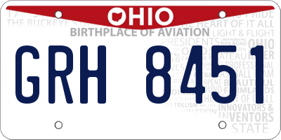 OH license plate GRH8451