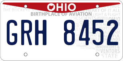 OH license plate GRH8452