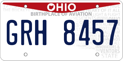 OH license plate GRH8457