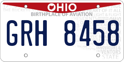 OH license plate GRH8458