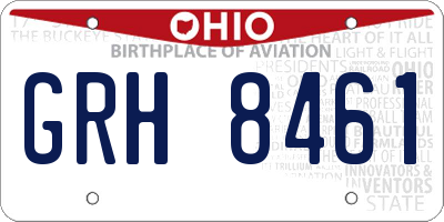 OH license plate GRH8461