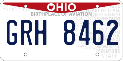 OH license plate GRH8462
