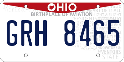 OH license plate GRH8465
