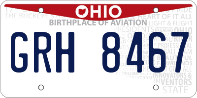 OH license plate GRH8467