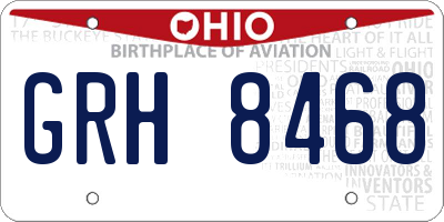 OH license plate GRH8468