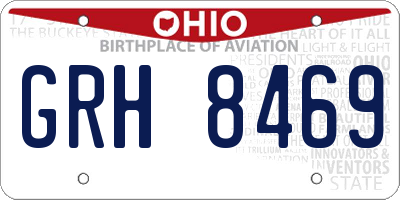 OH license plate GRH8469