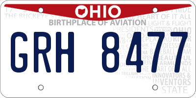 OH license plate GRH8477