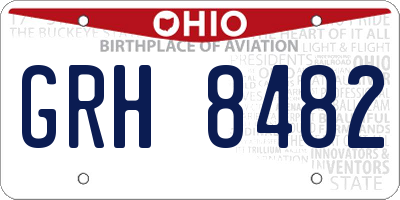 OH license plate GRH8482
