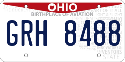 OH license plate GRH8488