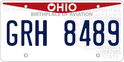 OH license plate GRH8489