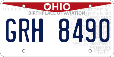 OH license plate GRH8490