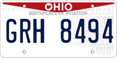 OH license plate GRH8494