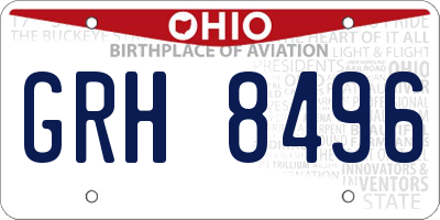 OH license plate GRH8496