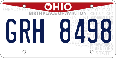 OH license plate GRH8498