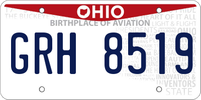 OH license plate GRH8519