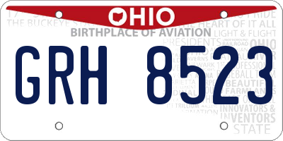 OH license plate GRH8523