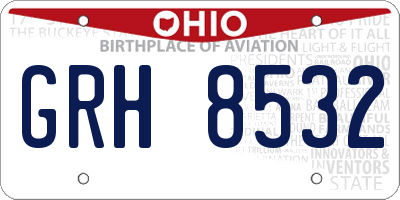 OH license plate GRH8532