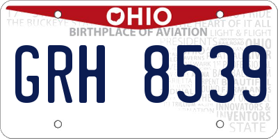 OH license plate GRH8539