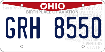 OH license plate GRH8550