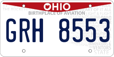 OH license plate GRH8553