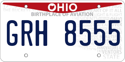 OH license plate GRH8555