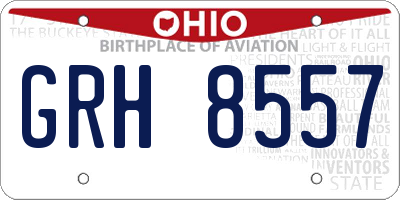 OH license plate GRH8557
