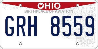 OH license plate GRH8559