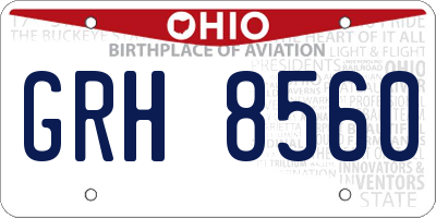 OH license plate GRH8560