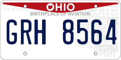 OH license plate GRH8564
