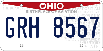 OH license plate GRH8567