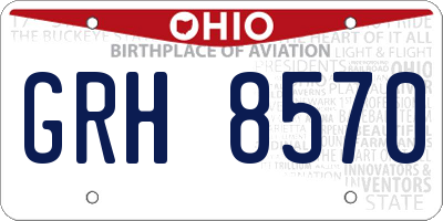 OH license plate GRH8570