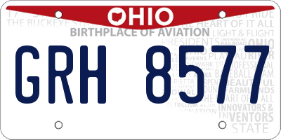 OH license plate GRH8577