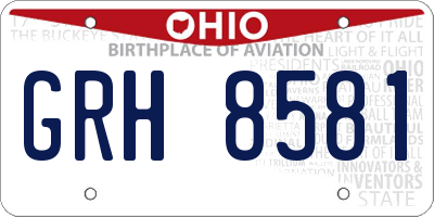 OH license plate GRH8581
