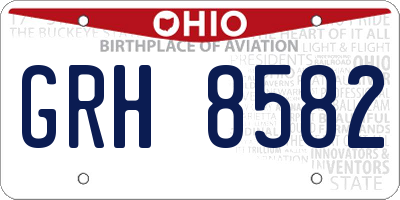 OH license plate GRH8582