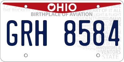 OH license plate GRH8584