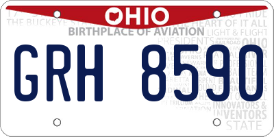 OH license plate GRH8590
